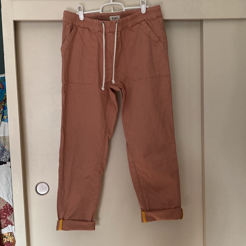 Pact Twill Pants in clay pink, sz L (10/12)
